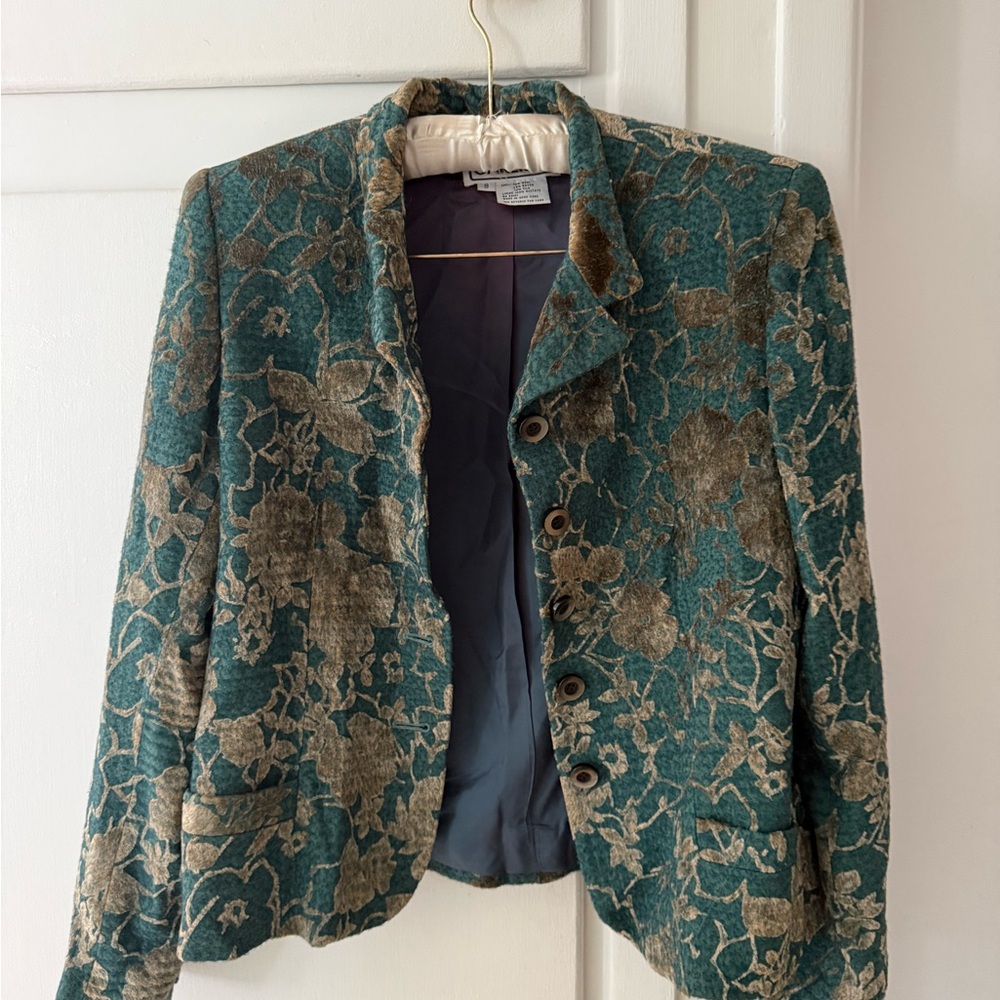 Carlisle Teal and Brown Floral Blazer